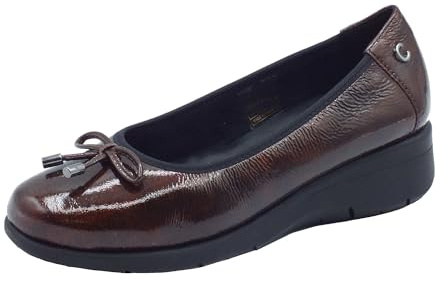 Cinzia Soft IV8920546G Borgogna Ballerine Confort per Donna in Pelle Verniciata Zeppa Bassa (Taglia 39)