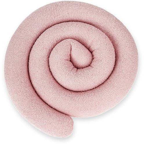 ekm trade XXL 200 cm Bettschlange für Allergiker Bettkissen Stillkissen Bettrolle Zierkissen Bettumrandung Schlange Handmade 100% Boucle (84 - Bouclé Dreckiges Rosa, 200 cm)