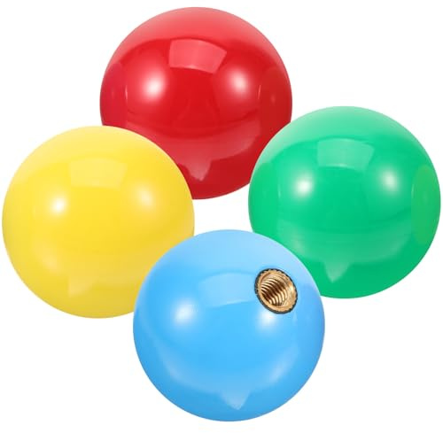 YARNOW 4pcs Replacement Joystick Ball Top Heads for Arcade Game Controllers Solid Sturdy Game Machine Rocker Handles with Red Yellow Blue Green
