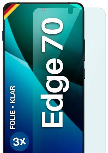 moex für Motorola Edge 70 Schutzfolie Displayschutz Folie Ultra-klar HD 0,2 mm kompatibel mit jeder Hülle, Anbringen ohne Blasen, Handyfolie Extra Kratzfest, FlexProtect 3 Stück
