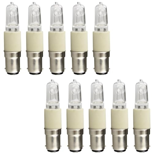 NCC-Licht 10x Eco Röhrenlampe Lampe Röhre B15d 60W Dimmbar | kompakte Abmessungen Ø13x70mm, stufenlos dimmbar, kompatibel mit Halolux Ceram 64406