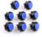 Sanwa 8 pulsanti originali OBSF-30 da 30 mm, per videogiochi Arcade Jamma e console di gioco con joystick arcade (nero e blu), da utilizzare per armadietti Arcade Game Machine S@NWA