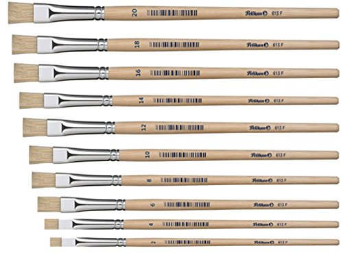 Pelikan 613F/4/10/B Borstenpinsel Sorte, Größe 4 und 10 (Größe 2 bis 20 komplett)