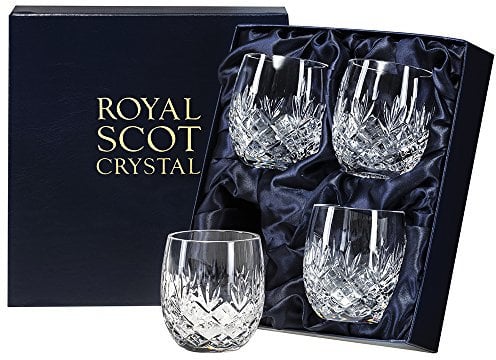 Royal Scot Crystal Edinburgh Set of 4 Barrel Tumblers (Presentation Boxed)