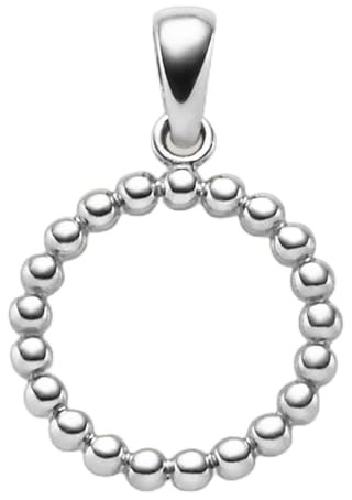 Anhänger Ring Kreis aus Kügelchen 585 Gold Weißgold 19,5x13mm schlicht glänzend