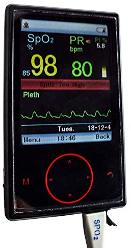 Mobiclinic pulsoximeter, Digitales fingerpulsoximeter, Tft-Display, Lithium-akku, Schwarz