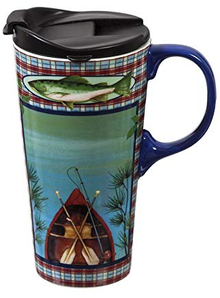 Evergreen Lake Keramik-Reisebecher Kaffeebecher, 450 ml
