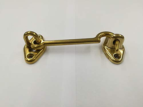 effedielle® GANCIO FERMAPERSIANE IN OTTONE utilizzabile sia su PORTE che su FINESTRE LUNGHEZZA DEL GANCIO MM.200