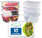 EveryDay Goods 10-Pack 650ml Food Storage Containers with Lids – Ideal for Meal Prep, Takeaway & Freezer Storage – Includes 10 Waterproof Freezer Labels