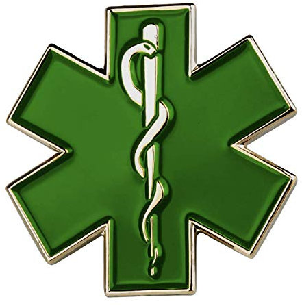 Patch Nation Sanitäter Stern des Lebens Grün Metall Badge Pin Pins Radfahrer Anstecker Broschen