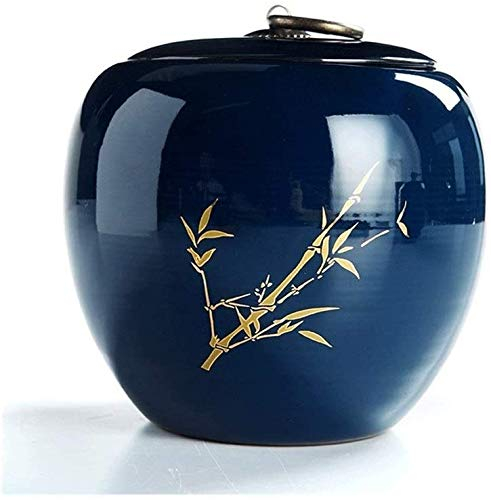 YUXO Urnen für Hunde Urnen für Asche Urnen for Asche Erwachsener, Menschen Kleine Memorial Urnen, Ji blauen Glasur großen versiegelten Gedenk Glas, Beerdigung Urne zu Hause oder im Friedhof, Hund/Ka
