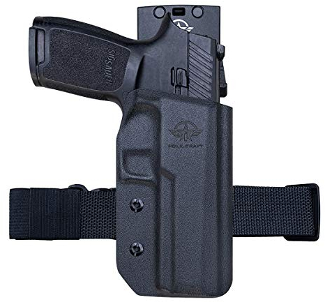 P320 Holster OWB Kydex for Sig P320 Carry / P320 Full Pistol Case, Außerhalb Bund tragen tragen 1.5-2 Inch Belt Clip with Leggings - Sig P320 Gun Zubehör (Black, Right Hand)