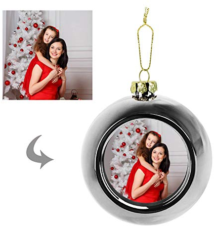 Personalisierte Weihnachtsbaumkugeln mit Foto,6cm/8cm Christbaumkugeln Fotoweihnachtskugeln, Weihnachtskugel für Weihnachten, Weihnachtsbaum,Weihnachtsdeko,Freunde