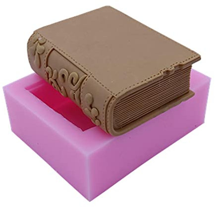 CUICUI Livre Design Silicone Savon Moule Bougie Moule 3D Moules en Silicone pour Savon Gâteau Chocolat Artisanat Faire 71x53x25 Mm
