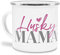 PfotenSchild Emaille Tasse - Hunderassen Mama - Metalltasse für Hundefreunde - Persönliche Geschenkidee - Hundetasse für Hundemama Husky Rand Silber - 300 ml