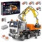 Mould King 19007 Technik Kran Pneumatischer LKW Bausteine, Engineering Truck mit Fernsteuerung und Motoren, 2819 Teile groß MOC Fernbedienung Auto Klemmbausteine Bricks Spielzeug
