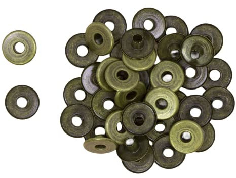 Craftelier - Set mit 40 Wide Metallösen Ideal für Scrapbooking und Bastelarbeiten | Gültig für verschiedene Materialien | Ca. Größe Innendurchmesser 5 mm und Außendurchmesser 13 mm - Farbe Bronze