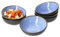 MamboCat Reactive Glaze Blue 6er Set Snack- & Dipschälchen rund I Dessertschalen 12 cm I Steingut Schüssel blau aussen Kupferoptik I Mini-Bowl Kompottschalen handgefertigt I Fingerfood Schale 120ml
