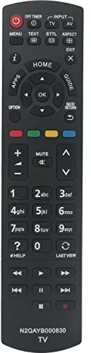 N2QAYB000830 Telecomando sostitutivo Adatta per Panasonic TV LCD TX-42AS520E TX-50AS520E TX-32AS600E TX-39AS600E TX-42AS600E TX-50AS600E TX-32ASX603 TX-42ASX603 TX-50ASX603 TX-32AS600Y