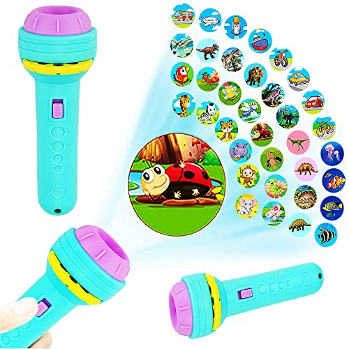 Steemjoey Lampe Poche Projecteur pour Enfants, Mini Projecteur Histoire Enfant, Projecteur D'histoire, avec 48 Images Différentes, pour Cadeaux d'anniversaire des Enfants