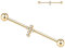 hengkaixuan Chirurgenstahl Industrial Barbell Gold Industrial Bar 14G Industrial Piercing Schmuck 38 mm langer Scaffold Bar Außengewinde Industrial mit Kreuz CZ Knorpelohrring Helix Ohrringe