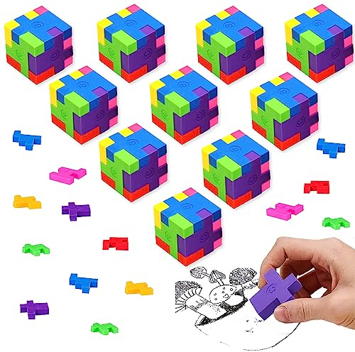 Pack of 10 Mini Erasers, Eraser Cube, Soft School Eraser Set, 2B Erasers, Children's School, Eraser, for School, Sketching, Paintings, Arts
