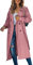 shownicer Femme Manteau Jacket Bouton Revers Long Veste Trenchcoat Manches Longues Cardigan Blazer Manteau OL Couleur Unie Parka Trench-Coat Automne Et Hiver B Rose XL