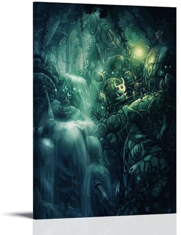 LUISAS Game Hollow Knight Poster Dekorative Malerei Leinwand Wandkunst Wohnzimmer Poster Schlafzimmer Malerei,Wandkunst Bilddruck Moderne Familienzimmer Dekor 16x24inch(40x60cm)