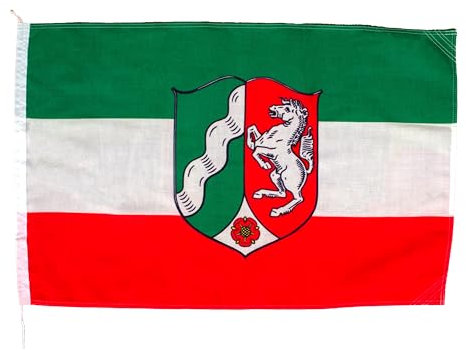 Netflags Flagge Nordrhein Westfalen mit Wappen 20 x 30 cm Schiffsflagge mit 160 g/qm Stoffgewicht