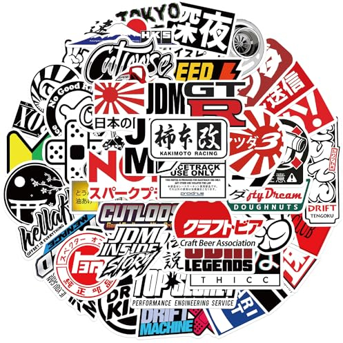 50 Stück Japan Aufkleber Pack Japan Sticker Set wasserdichte Vinyl Sticker für Laptop Kinder Autos Motorrad Fahrrad Skateboard Gepäck Koffer Computer Aufkleber Graffiti Decal