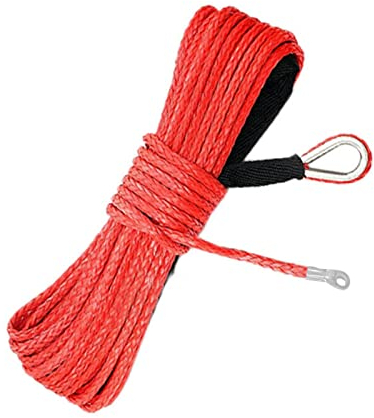 Corda verricello sintetico 7700 lbs Corda per argano in nylon, cavo per argano con guaina per ATV UTV SUV Jeep Camion Barca Corda sintetica 6 mm x 15 m (1/4 x 50')