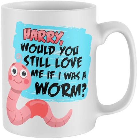 Purple Print House Personalised Would You Still Love Me Mug If I Was a Worm Funny Custom Tea Coffee Cup Valentines Day