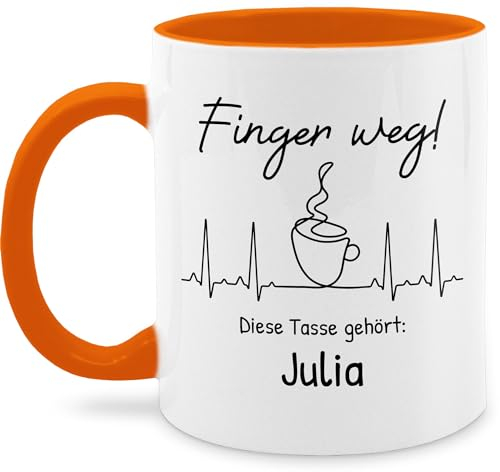 Tassen 325ml - Kollegen - Finger weg diese Tasse gehört | Spruch Arbeit | Arbeitstasse lustig Tasse Arbeit | Sprüche Tasse lustig Arbeit - 325 ml - Orange - kaffeetasse für freundin