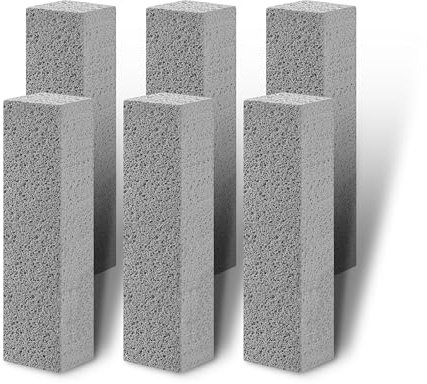 Melfluo 6 Stück Bimsstein WC-Reinigungswerkzeug Flecken-Hartwasserringentferner für Toilette, Pool, Badezimmer, Waschbecken (Bimsstein-Grau1)