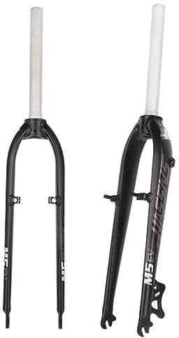 26 27,5 MTB-Starrgabel 1-1/8 Gewindeloses gerades Rohr QR 9x100mm Scheibe V-Bremse Ultraleichte Vorderradgabel aus Aluminiumlegierung (Farbe: Grau+Weiß, Größe: 26)