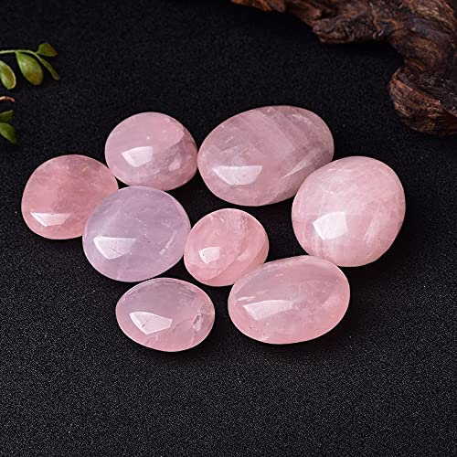 RVBLRDSE Natürlicher Kristall-Rosenquarz, Kopfsteinpflaster, Madagaskar-Rosenquarz, oval, rosa Aquarium-Stein, Heimdekoration Quarzkristall(1000g)