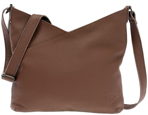 LECONI Schultertasche Damentasche Natur weiche Ledertasche Umhängetasche Handtasche Damen Leder 32x29x3cm rehbraun LE0065-sof
