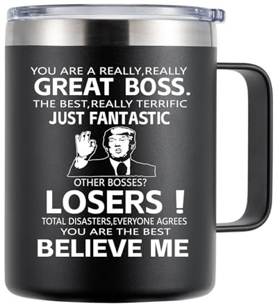 FVBCCY Boss Gifts for Men Women,Boss Day Gifts Idea,Boss Birthday Gifts for Him Her Christmas Gifts for Boss You Are A Really Really Great Boss 400 ml Stainless Steel Coffee Mug