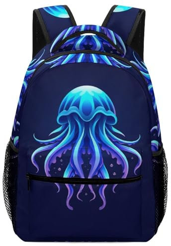 VesFy Einfacher Oktopus Schulrucksack Jungen Marine Tier Ranzen FüR Schule Verstellbare Gurte Buchtasche RucksäCke FüR Jungen MäDchen Teenager One Size