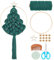 WEBEEDY DIY Macrame Christmas Tree Kit DIY Christmas Tree Hanging Ornaments with Instructions for Beginner Christmas Holiday Ornaments Kits DIY Macrame Wall Hanging Kit for Home Window Decor Gift