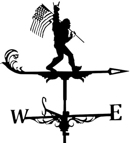 TANKUAI Girouette en Métal, Support en Métal Girouettes Peinture en Aérosol Art Déco Accessoires Girouette Jardin Cour Patio Extérieur Pelouses Ferme Outil De Mesure Professionnel