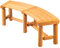 FORTUNO Gartenbank aus Holz, gebogen, rückenfrei, rustikaler Stil, Zedernholz/Tannenholz, Feuerstelle, Bank für Terrasse, Garten, Terrasse und Hinterhof, 101,6 cm B x 138,9 cm T x 41,6 cm H, Braun