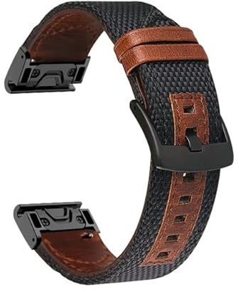 BANDKIT Lederarmband für Garmin Fenix 6 6X Pro 5X 5 Plus 3HR Fenix 7X 7 Forerunner 935 945, 22 mm26 mm, Schnellverschluss-Armband
