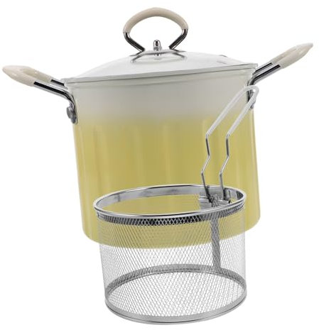 Ciieeo Fryer Pot Japanese Deep Fryer Lid Cookware Deep Frying Pot for Seafood Tempura French Fries