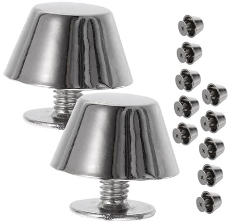 BEBEMOKO 12 Stück Eimerfüße Schlösser Clips mit Rädern Papierverschlüssen Hose Geldbörse Glocke Krawatte Splint Druckknöpfe Handyhüllen Dekorieren Kit Pin Art Schrauben Ketten Nieten Deckel Zink