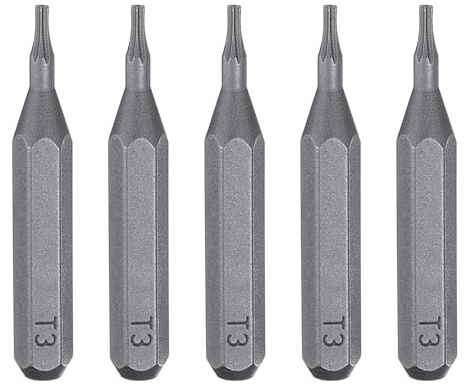 QUARKZMAN 5 Stück T3 Schraubendreher Torx Bit Set, Bitsatz 4mm Sechskantschaft 28mm/1,1 Zoll Länge Magnetisch Stern 6 Punkt Kopf Sechskant Bits S2 Stahl Werkzeugset Elektroschrauber Tools
