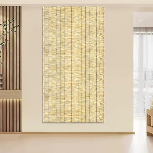 Bambus-Gartenzaun-Rolle, natürliches Finish, 3 m, 10 m lang, ideal für Hinterhof, Balkon und Garten, Trennwand, originelles schwarzes Linien-Design