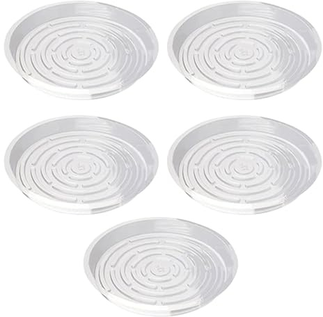 Flower Pot Tray,Intérieur Clear Planter Plate | Flower Pot Saucers For Indoor Outdoor Garden, 5X Multifunctional Plant Water Trays For Pots Base Tray Allows Effortless Water Inspection While
