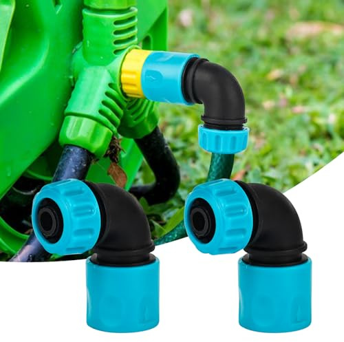 YYTECH 2 Pcs ABS 1/2 (12.5mm) Hose Elbow Quick Connector, Garden Hose Connector, Garden Irrigation Car Wash Hose 90 Degree Elbow Quick Coupling Adapters