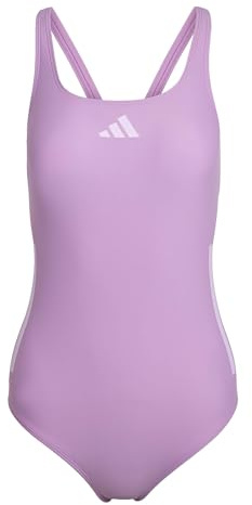adidas Women's 3 Stripes C-Back Swimsuit, preloved Purple/Bliss Lilac, 32